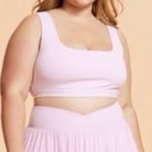 NWT BLOGILATES Women’s Crisscross Sports Bra.  Lilac Snow. 1X